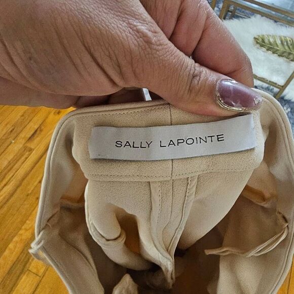 Sally Lapointe Trousers Wide Leg Cream Pants Size 4 - Picture 6 of 9